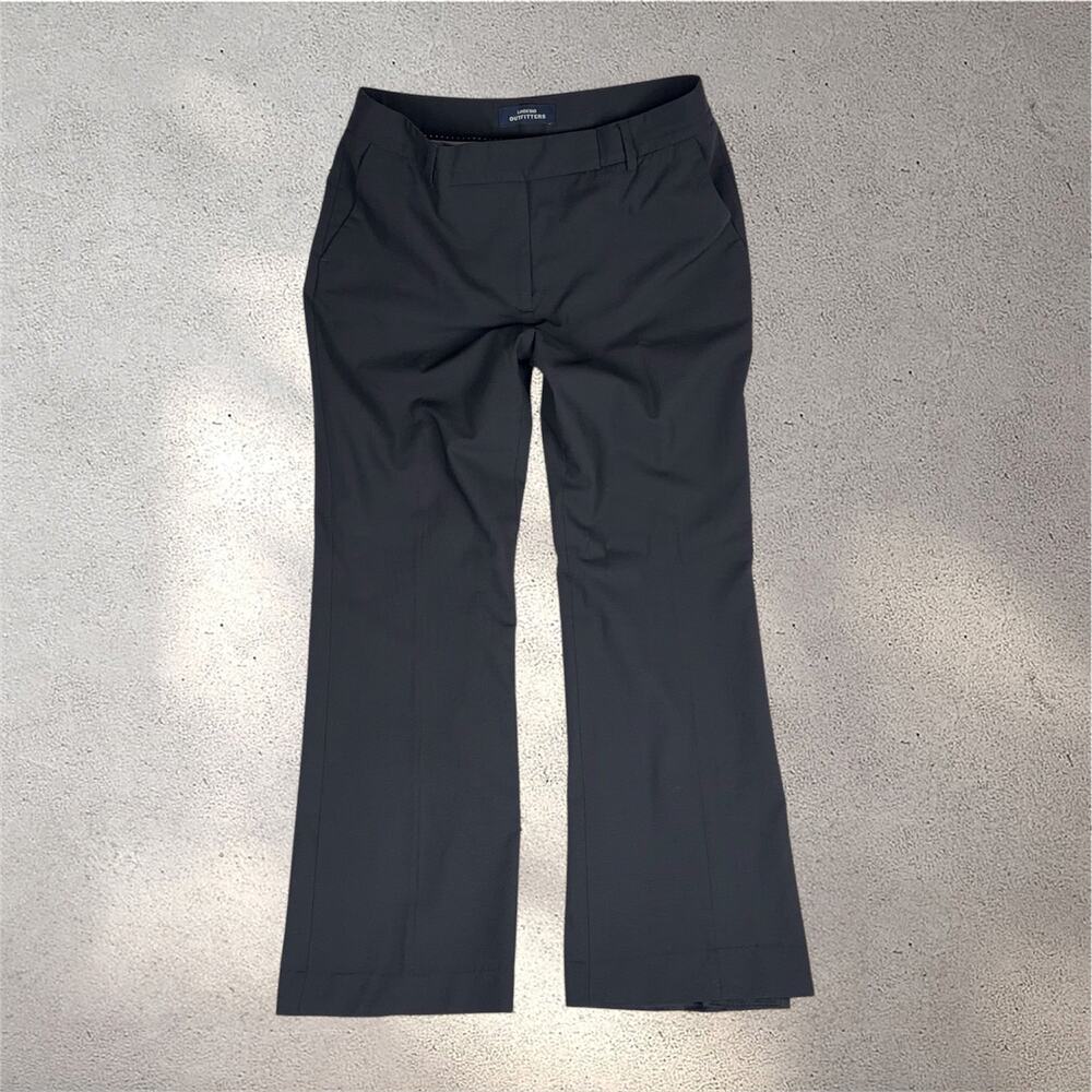 Lands' End Outfitters Flared Trousers Women's 8 Navy Wool Blend Career Preppy